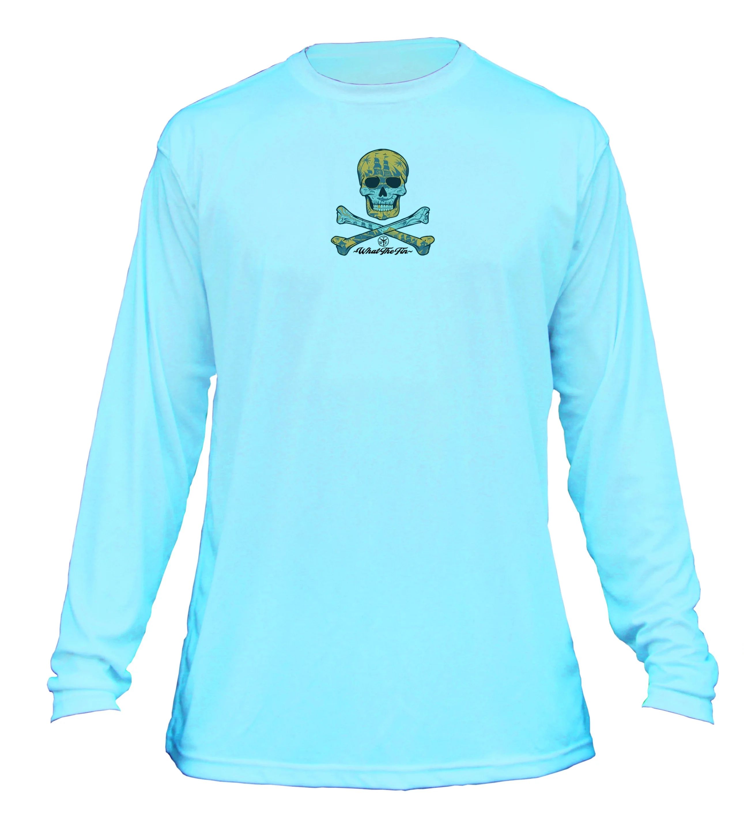 WTF - What The Fin? Long-Sleeve Performance Wicking Shirt - Jolly Roger