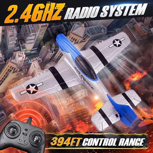 BEZGAR RC Plane, Drones for Kids, 6-axis Gyro Remote Control Airplane, RC Helicopter, Easy Control for Beginners Toys with Colorful LED Navigation Lights