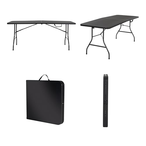 COSCO Molded Folding Banquet Table w/Handle, 6ft, Black