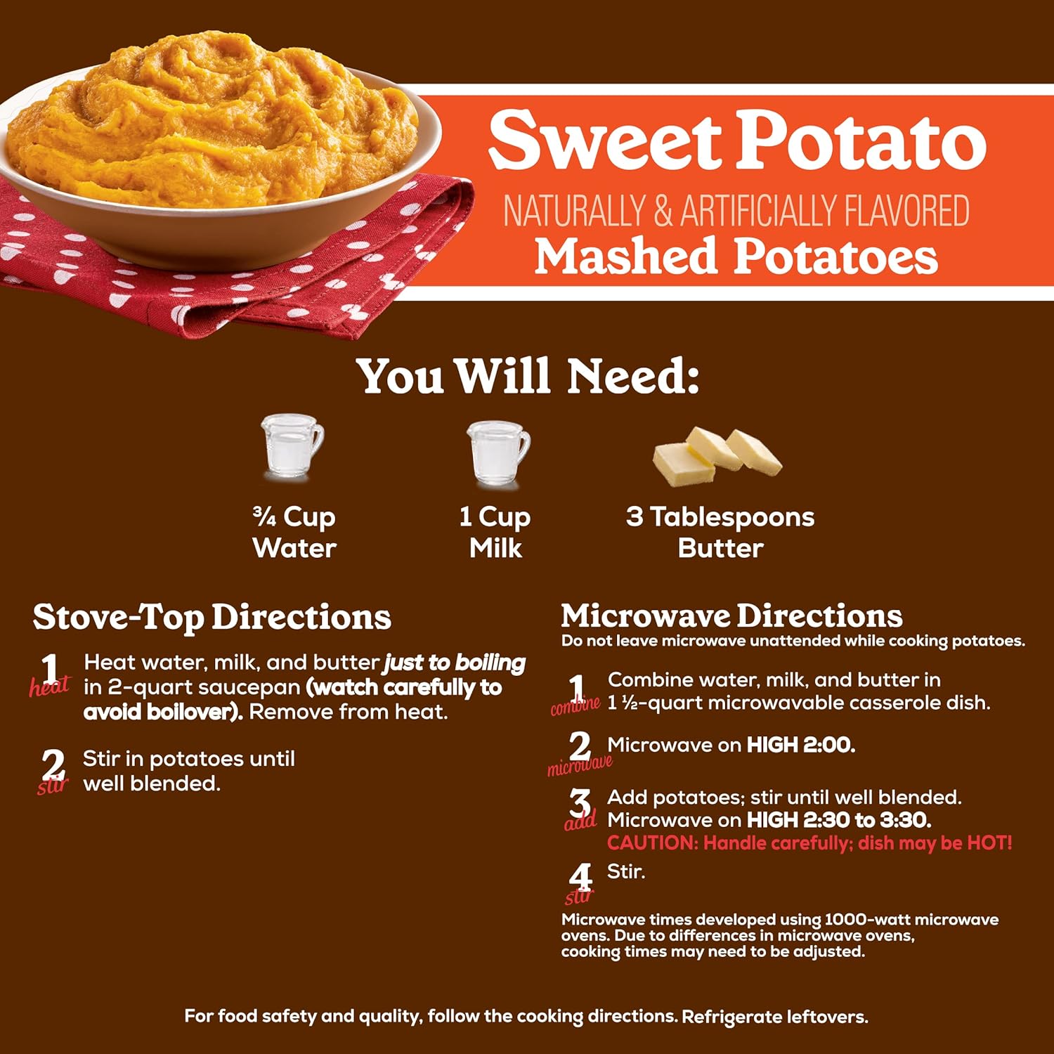 Betty Crocker Sweet Potato Mashed Potatoes, 4.5 oz. (Pack of 8)