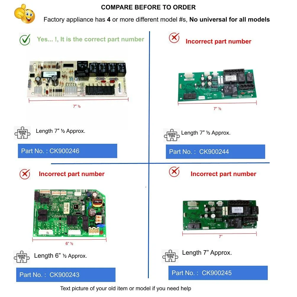 GlobPro WP2304016 Ice Cube Maker Control Board Length 7 Approx. Replacement for and compatible with KitchenAid Kenmore Whirlpool Heavy DUTY