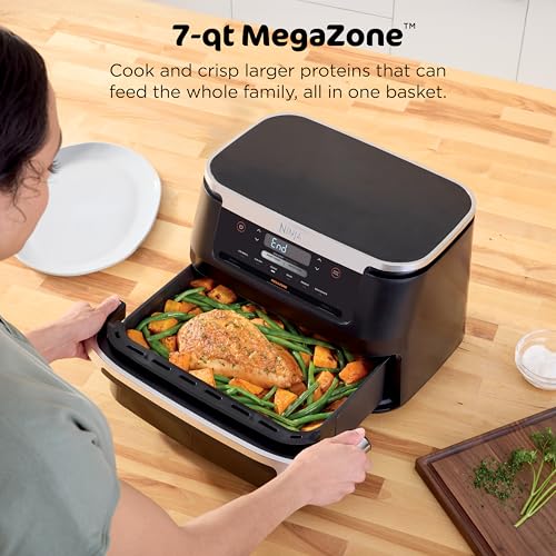 Ninja Foodi 10QT 6-in-1 DualZone Smart XL Air Fryer, 2 Independent 5QT Baskets, Smart Cook Thermometer, Match Cook, Smart Finish, Air Fry, Roast, Bake, Dehydrate, Reheat, Grey, DZ550