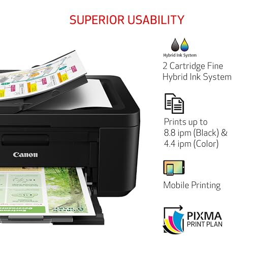Canon PIXMA TR4720 All-in-One Wireless Printer Home use, with Auto Document Feeder, Mobile Printing and Built-in Fax, White