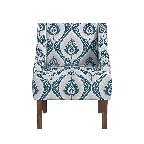 HomePop Velvet Swoop Arm Accent Chair, Suri Blue