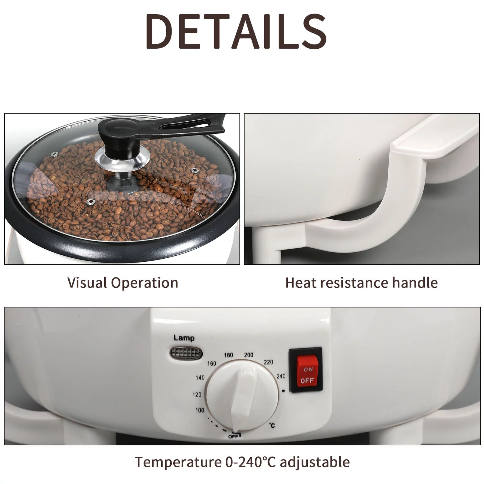 SHANNA Electric Coffee Bean Roasting Baking Machine Coffee Roaster 750g 1200W Household Coffee Roaster