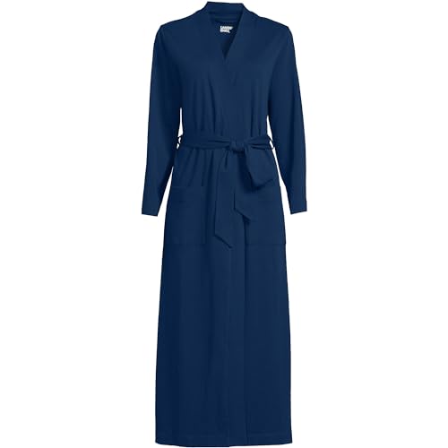Lands' End Women's Cotton Long Sleeve Midcalf Robe