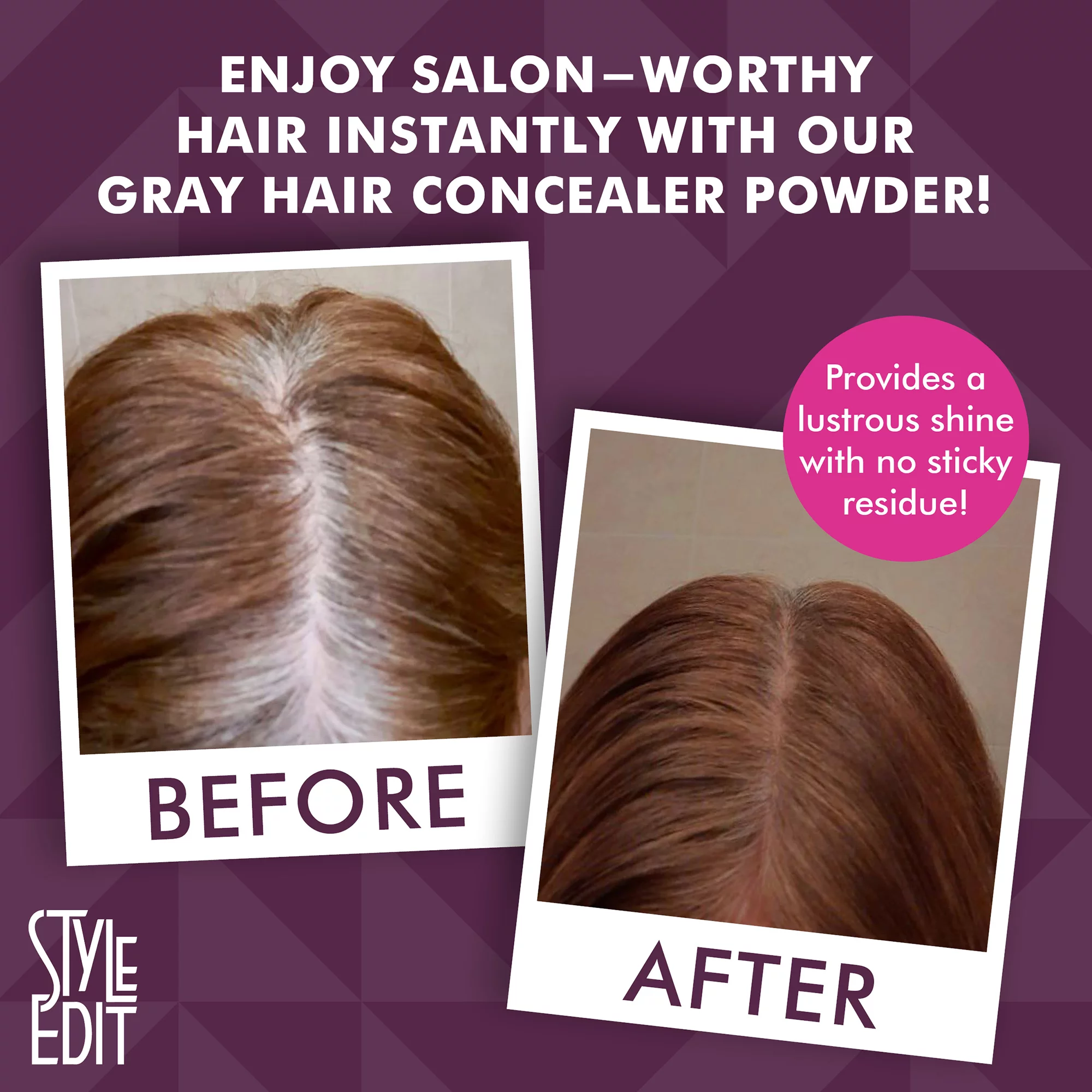 Style Edit Hair Root Touch Up Powder Cover Up Concealer Dark Brown 0.13 oz