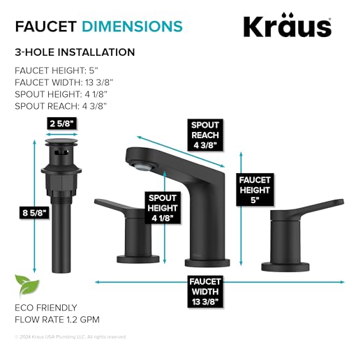 KRAUS Indy Single Handle One Hole Bathroom Sink Faucet in Chrome, KBF-1411CH