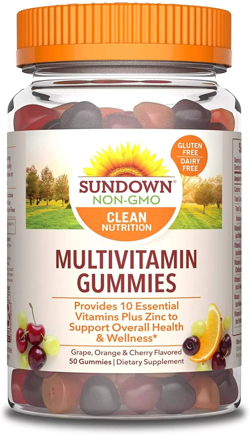 Sundown Adult Multivitamin, with Zinc, Vitamins A, C, D, E , Supports Immune Health Non-GMO��, Free of Gluten 50 ct (Pack of 6)