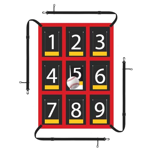 Adjustable Baseball Softball Net Strike Zone Target Net,19x27 in Clear Numbered Strike Zone, Practice Throwing and Hitting with Accuracy, Applicable for Various Age Pitching Training