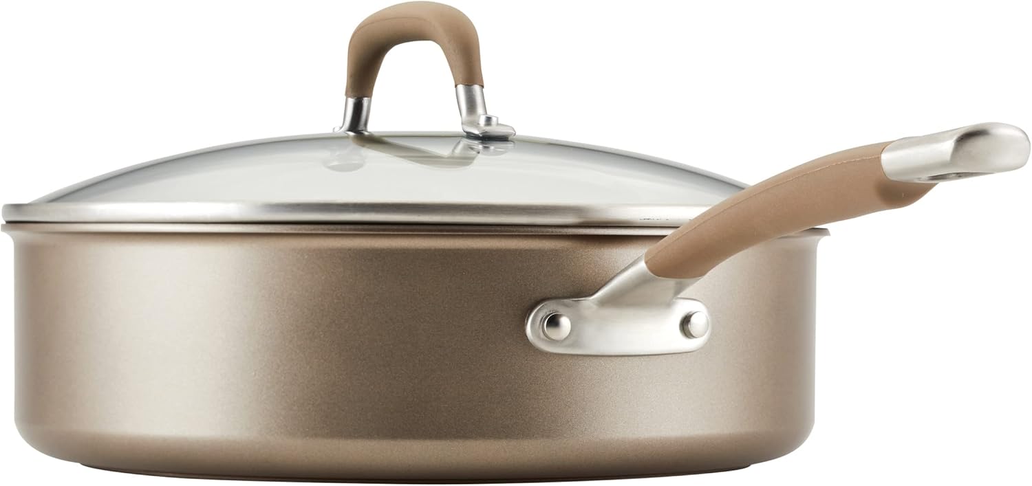 Circulon Premier Professional Hard Anodized Nonstick Cookware Induction Pots and Pans Set, 10 Piece, Bronze