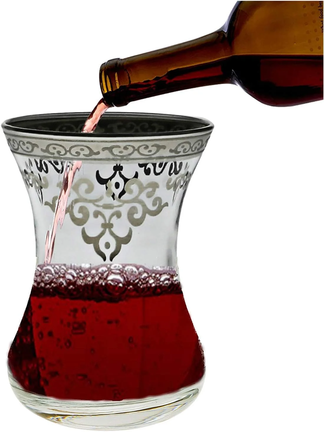 Modern Stemless Wine Glasses, Set Of 6 - Passover Kiddush Cup - Occasions Glass 4.75 Oz (Silver)