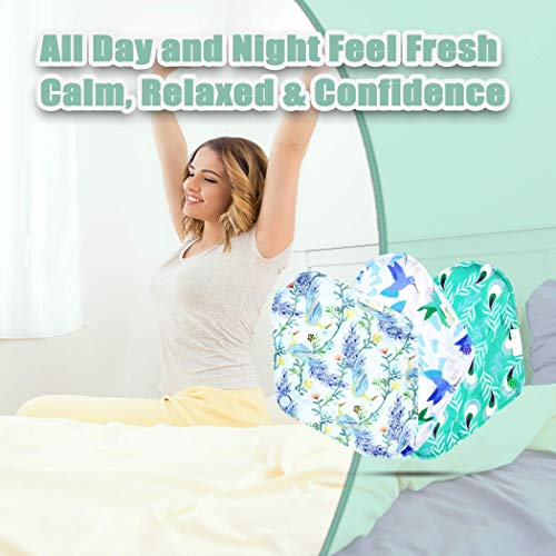 wegreeco Charcoal Reusable Menstrual Pads - Reusable Sanitary Pads | Reusable Panty Liners | Soft Cloth Menstrual Pads - 6 Pack with 1 Cloth Mini Wet Bag (M, Cherry Blossoms)