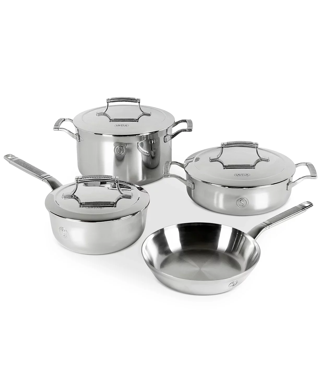 Saveur Selects STAINLESS STEEL Voyage Series Tri-Ply Cookware Set, 7-Pc