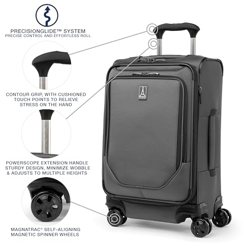 Travelpro Crew Classic Lightweight Softside Expandable Checked Luggage, 8 Wheel Spinner Suitcase, TSA Lock, Men and Women, Checked Large 29-Inch, Patriot Blue