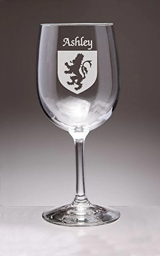 Ashley Irish Coat of Arms Wine Glasses - Set of 4 (Sand Etched)