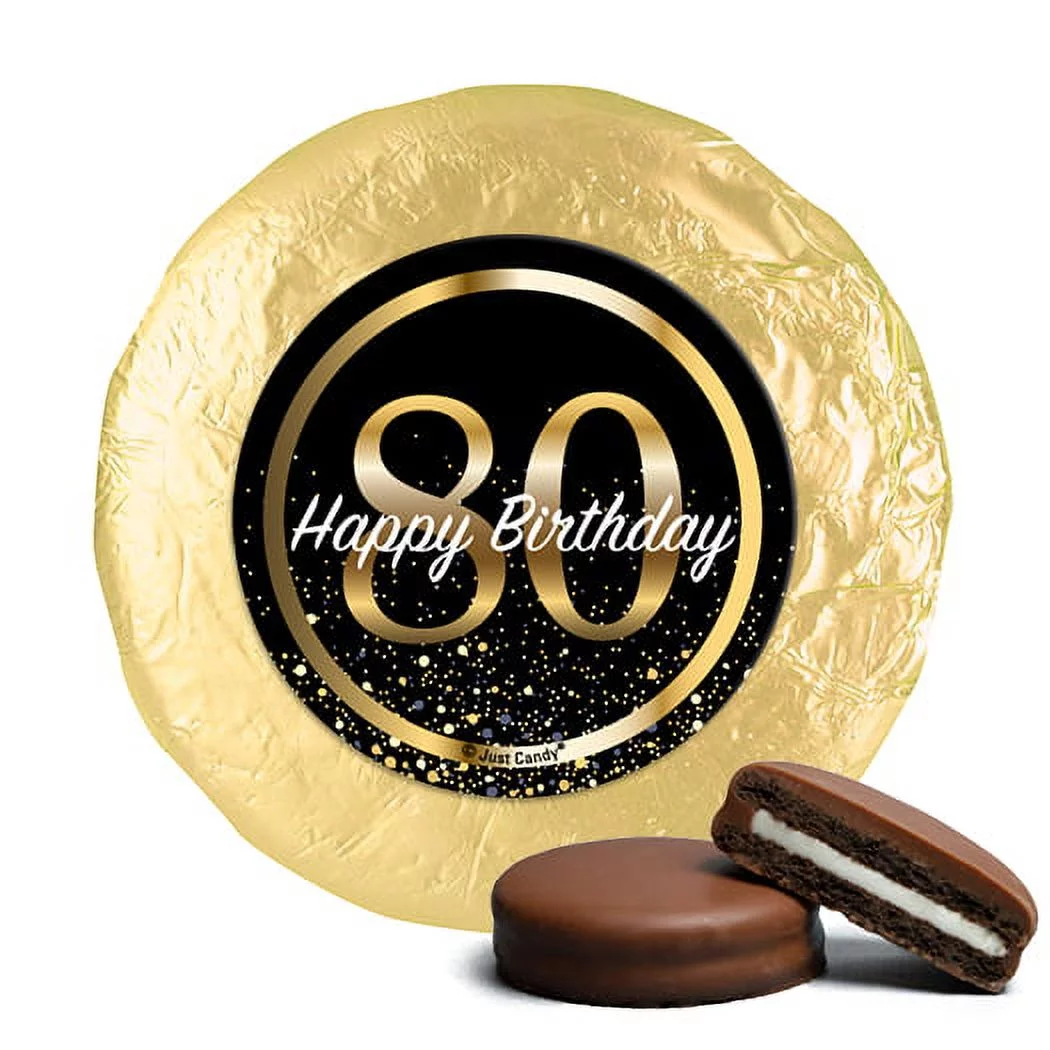 24ct 80th Birthday Candy Party Favors Milk Chocolate Covered OREO Cookies (24 Pack)