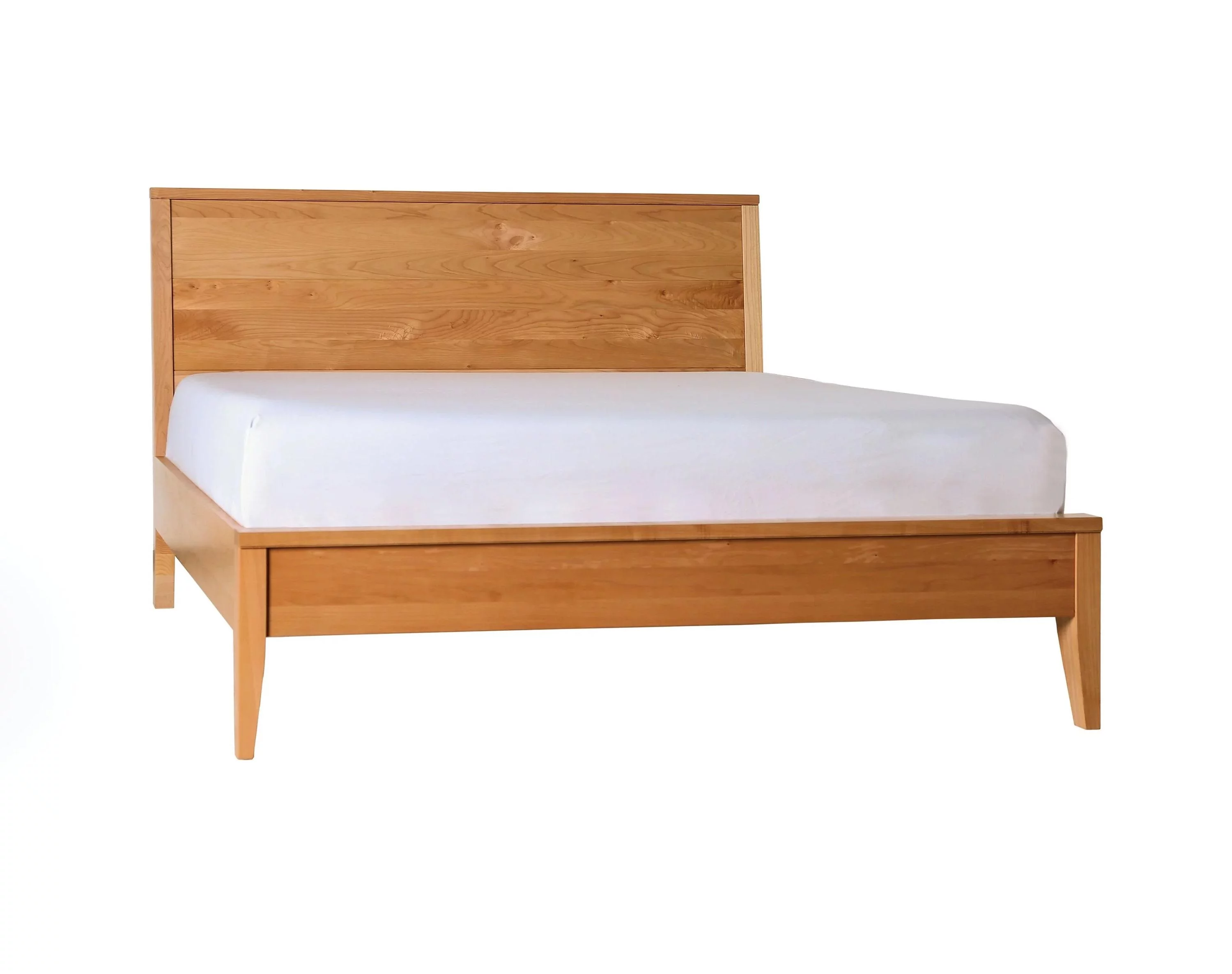 Mid-Century Modern Light Oak Solid Wood Queen Bed FOA FOA7602 Willamette
