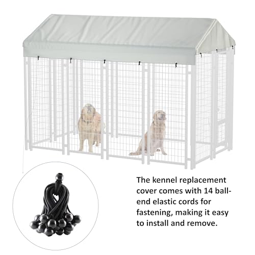 10' x 10' Dog Kennel Cover 600D Heavy Duty Waterproof Replaceable Dog Kennel Top Cover - Gray (Top Cover Included Only)