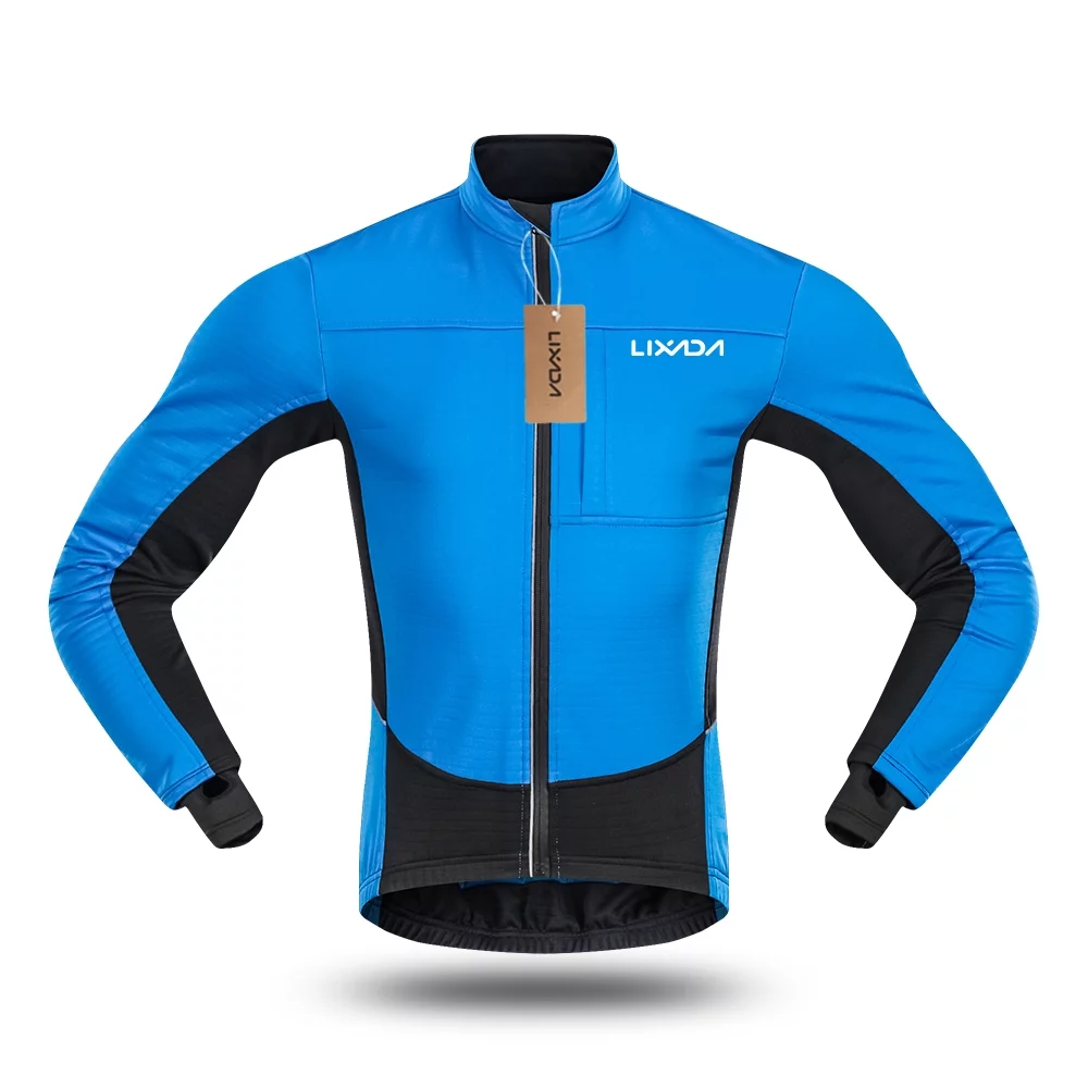Lixada Men's Windproof Cycling Jacket Thermal Polar Fleece, MTB Bike Riding Coat