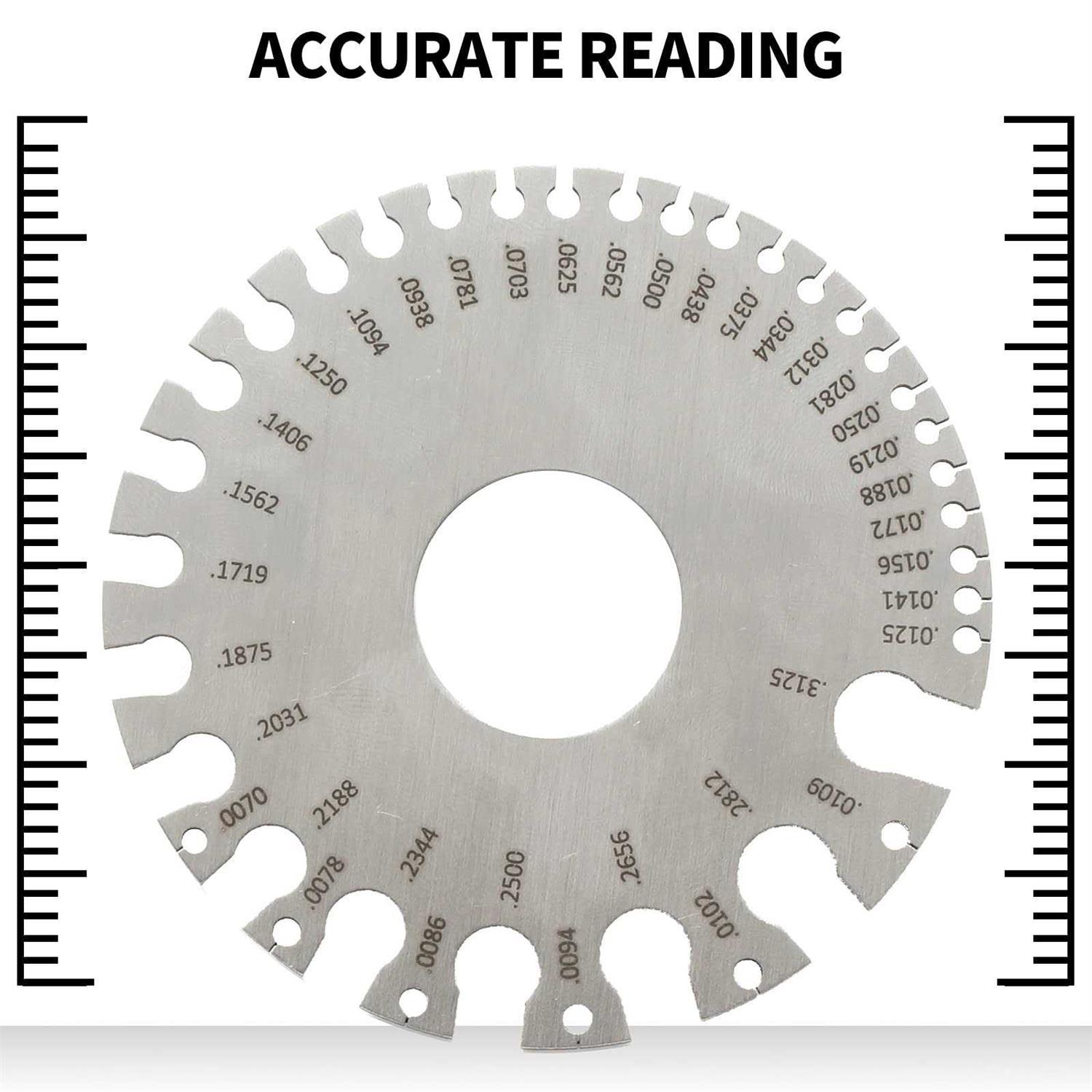 Young4us Metal Sheet Thickness Gauge & Dual-Sided Round Metal Sheet Gauge