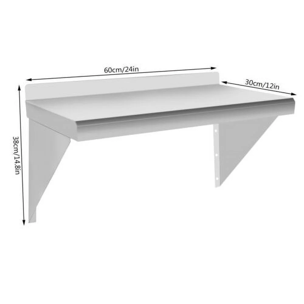 Wall-mounted Storage Shelf Kitchen 110 LBS Load Stainless Steel 12 