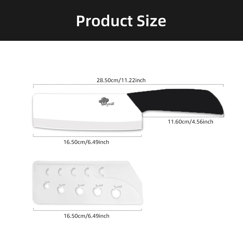 6-inch Ceramic Meat Cleaver Knife Set 4-inch Paring Knife 6-inch Ceramic Chef Knife + Peeler All in One Knives Vegetable Fruit Slicing