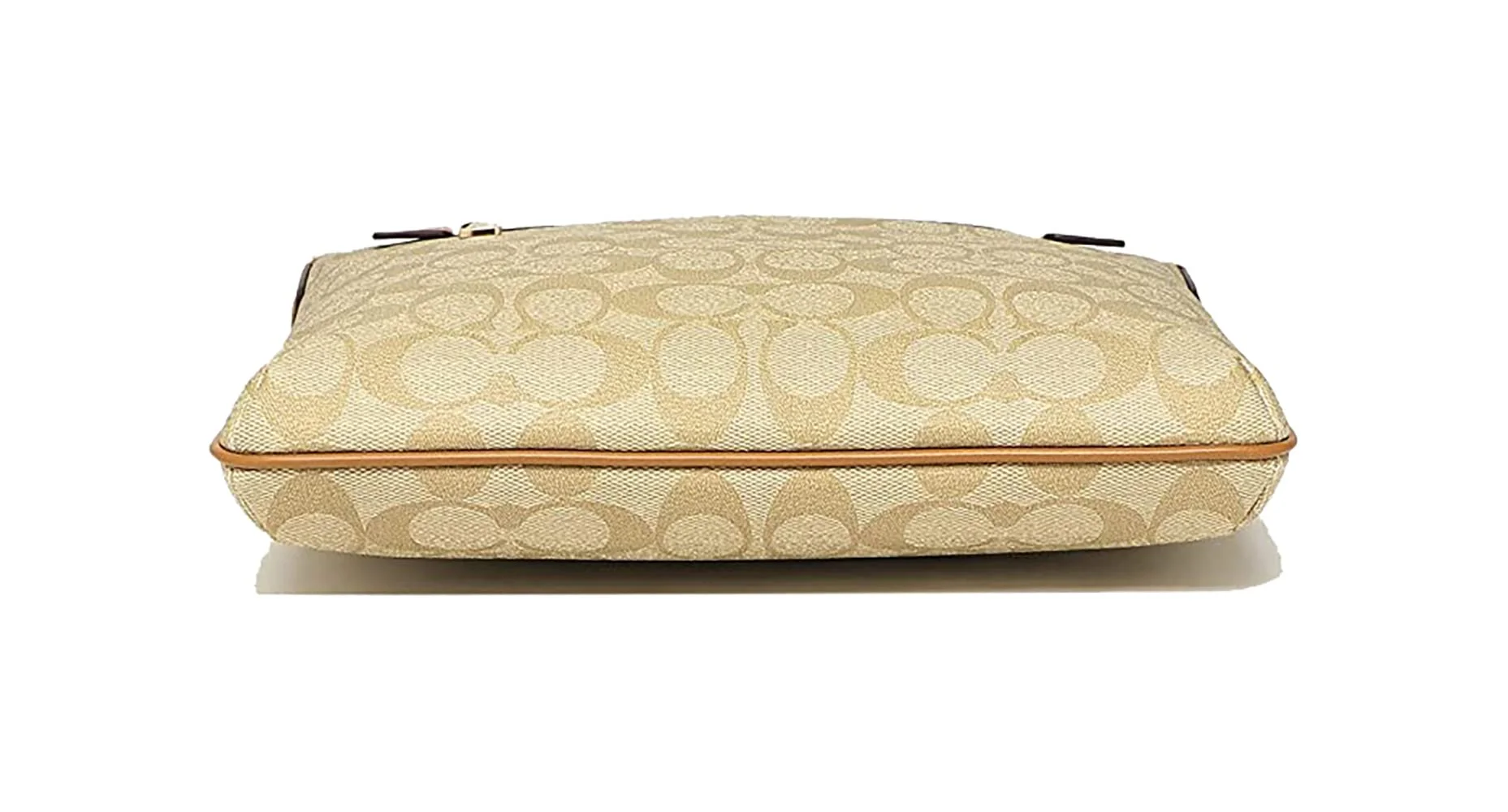 Coach Women's Rowan File Bag (Signature Canvas - Light Khaki - Saddle)