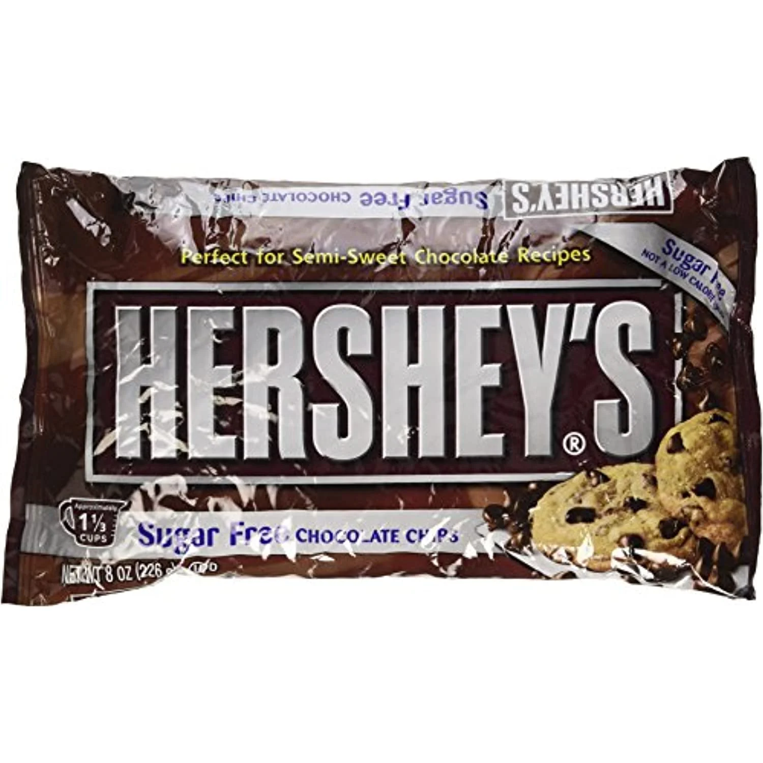 Hersheys Baking Chips Chocolate Semi Sweet Sugar Free, 8-Ounce Bags (Pack Of 6)