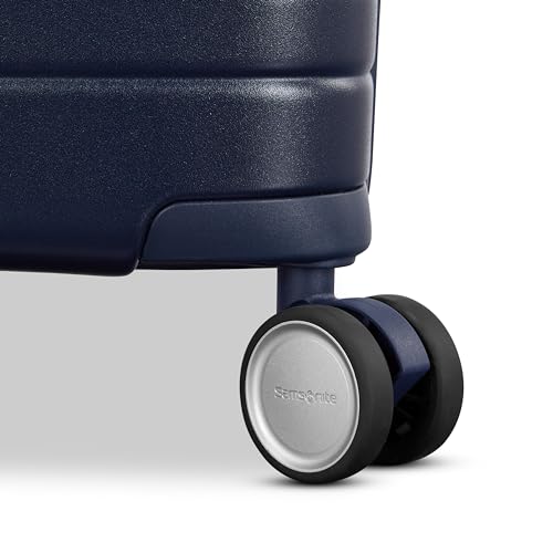 Virtuosa Hardside 21 Inch Carry On Luggage - Airline Approved with 360° Spinner Wheels, RightHeight™ Adjustable Handle - Zippered WetPak™ - TSA Lock - Expandable Light Polycarbonate Shell - Navy