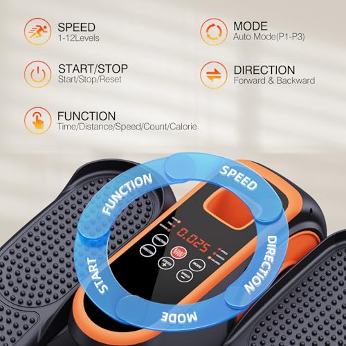 DUREXO Under Desk Elliptical Machine, Electric Ellipse Leg Exerciser While Sitting for Seniors, Quiet Portable Elliptical Machine with 12 Adjustable Speeds, Seated Pedal Exerciser with Remote Control