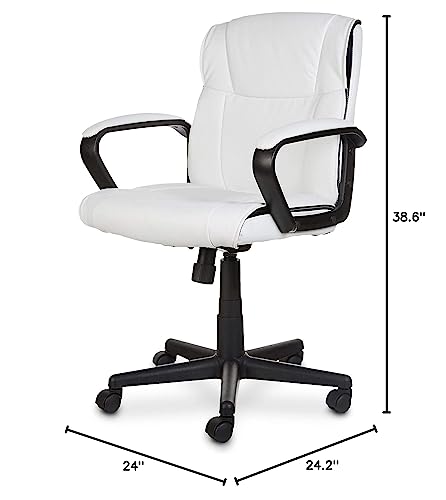 Amazon Basics Office Computer Task Desk Chair with Padded Armrests, Mid-Back, Adjustable, 360 Swivel, Rolling, 275 Pound Capacity, 24.2