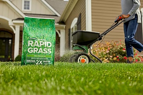 Scotts Turf Builder Rapid Grass Tall Fescue Mix, Combination Grass Seed and Fertilizer, Grows Green Grass in Just Weeks, 5.6 lbs.