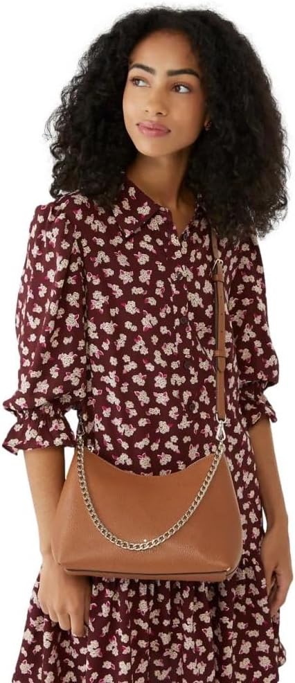 Kate Spade New York Women's Zippy Pebbeled Leather Convertible Crossbody Bag, Warm Gingerbread