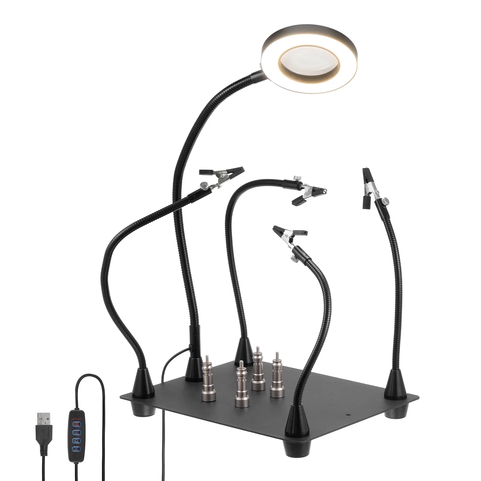 Helping Hands Soldering, Third Hand Soldering Tool PCB Holder Four Arms Helping Hand for Electronics PCB Crafts Repair