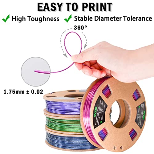 OVV3D Wood 3D Printer Filament Bundle - Wood PLA Filament 1.75mm, 200g x 4 Pack (Walnut, Oak, Cherry, Teak)