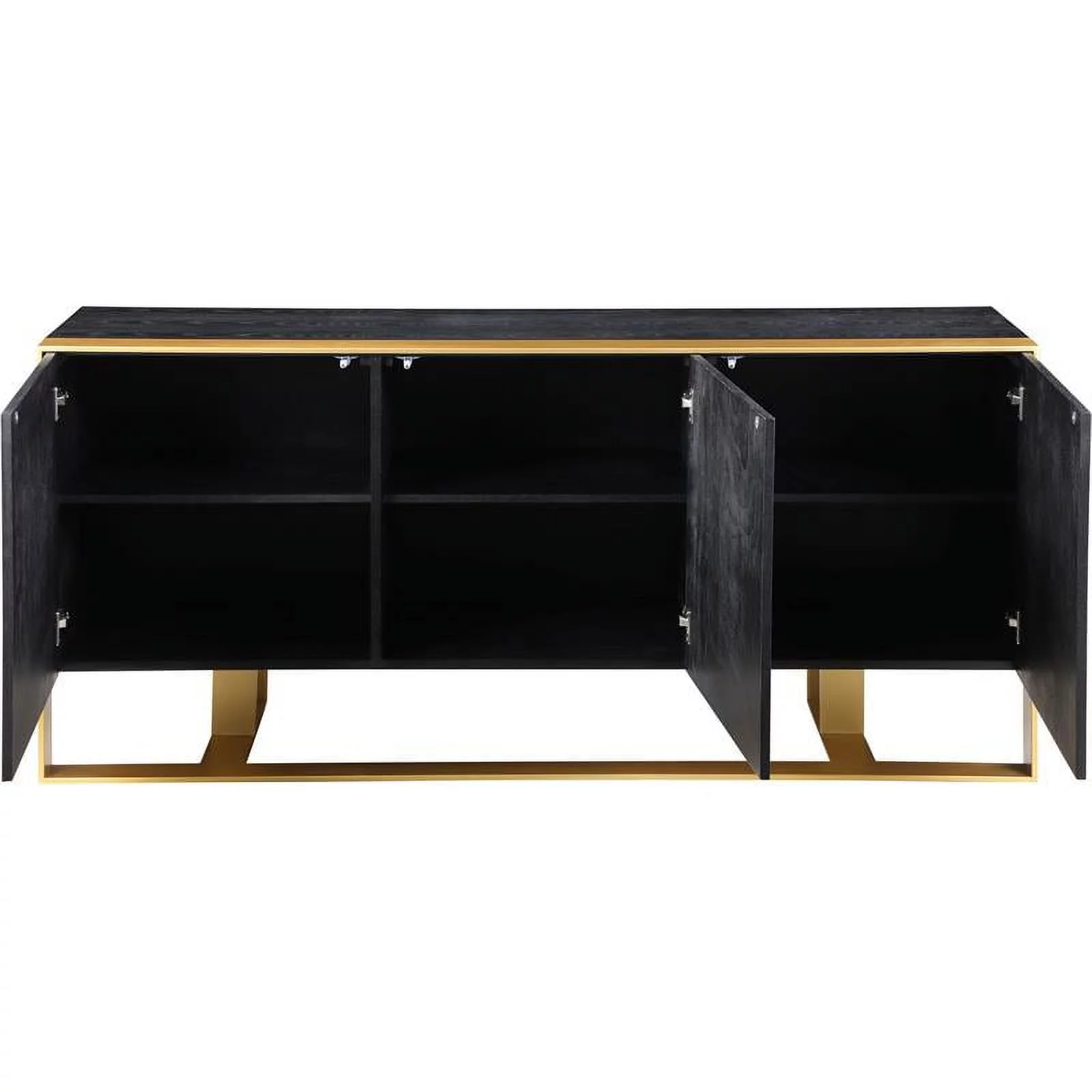 Meridian Furniture Sherwood Oak Wood Veneer Sideboard and Buffet in Black