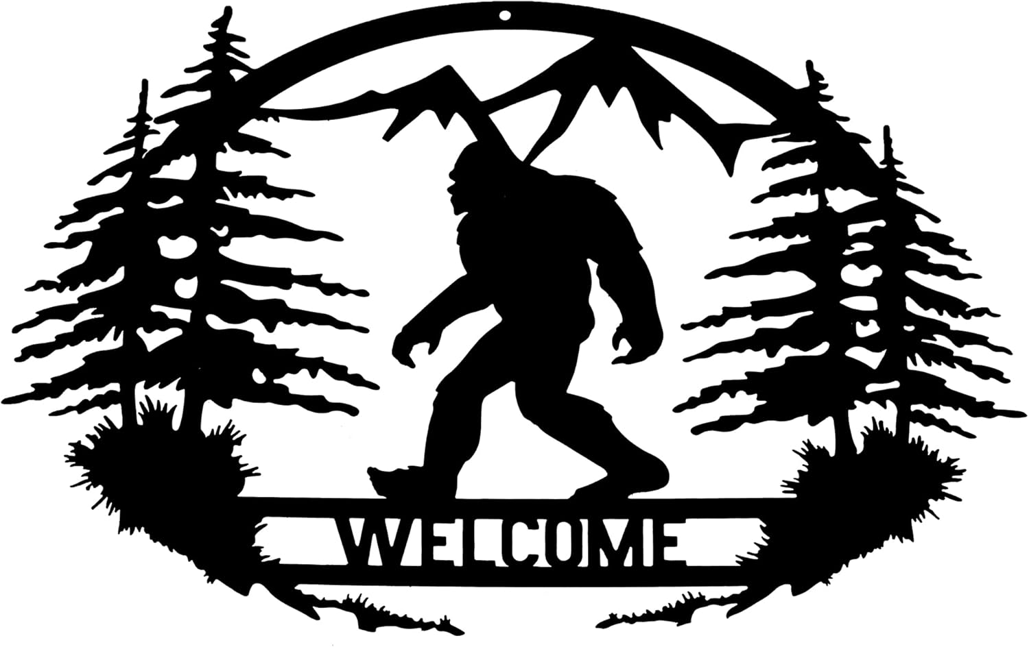 Bigfoot Wall Decor Sasquatch Metal Welcome Sign Door Decor Indoor Outdoor Wall Art Porch Farmhouse Garage Decor Housewarming Gift 14 Inch