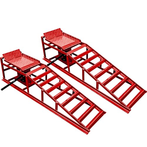 Hydraulic Car Ramps 2 Pcs 11000lbs Car Lift Maintenance Ramp with Support Jack Automotive Hydraulic Lift Repair Frame Lift, Height Hydraulic Vehicle Ramp