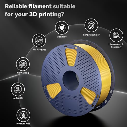 3D Printer Filament, ABS Filament 1.75mm, High Strength and Toughness, Dimensional Accuracy +/- 0.02mm, 1kg(2.2lbs) 3D Printing Filament (Gold)