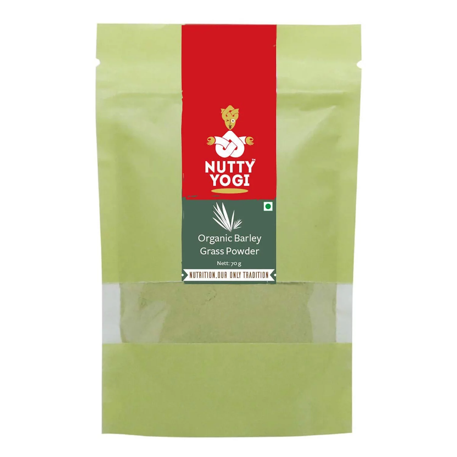 Nutty Yogi Organic Barley Grass Powder Immunity Booster, Vegan 2.46 oz