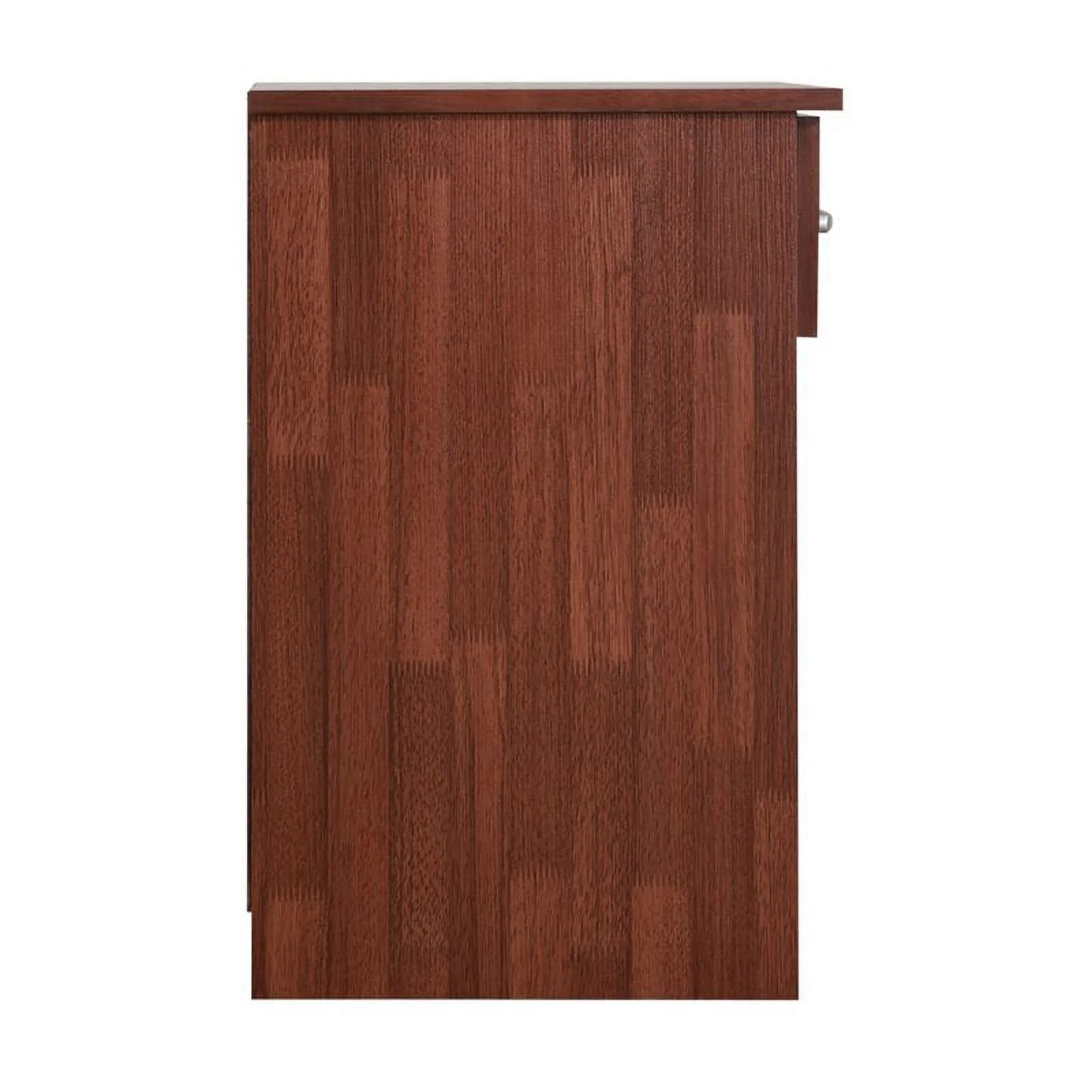 Maklaine Engineered Wood 1 Drawer RTA Nightstand in Cherry Finish