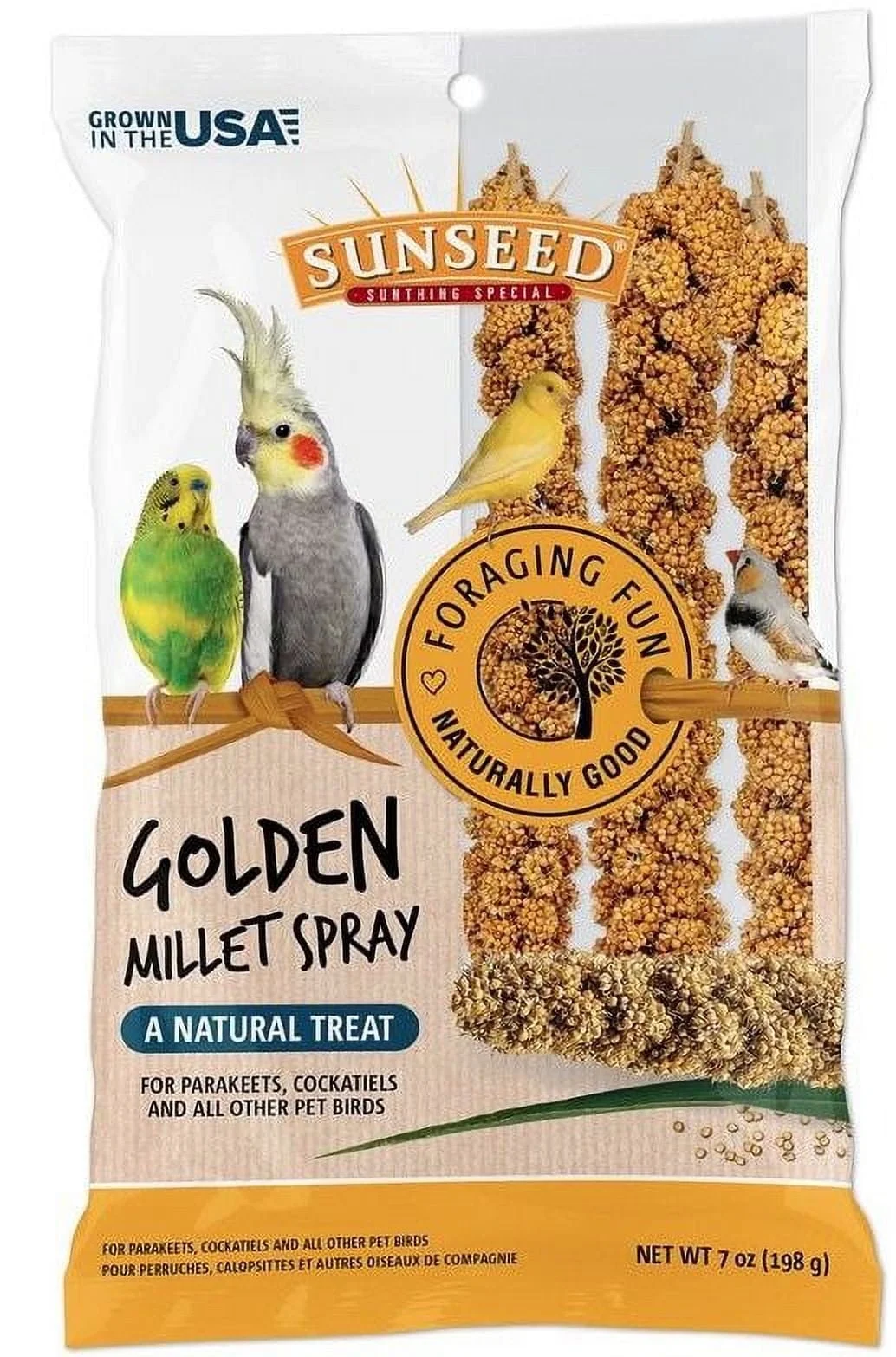 Sunseed Golden Millet Spray Natural Bird Treat 7 oz Pack of 3