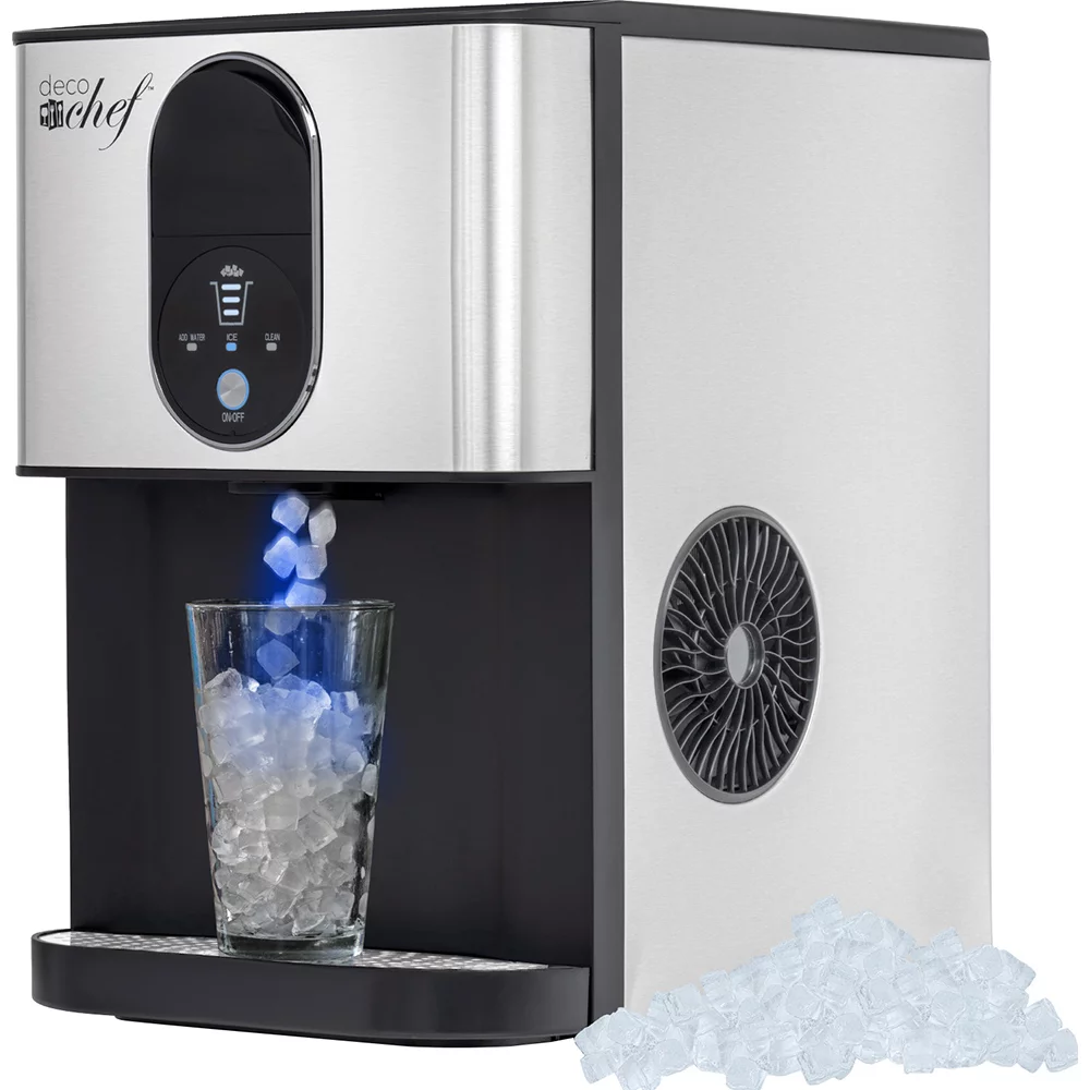 Open Box Deco Chef Self Dispensing Nugget Ice Maker Countertop, 46LB Per Day Automatic Chewable Ice, 1.8LB Per Hour