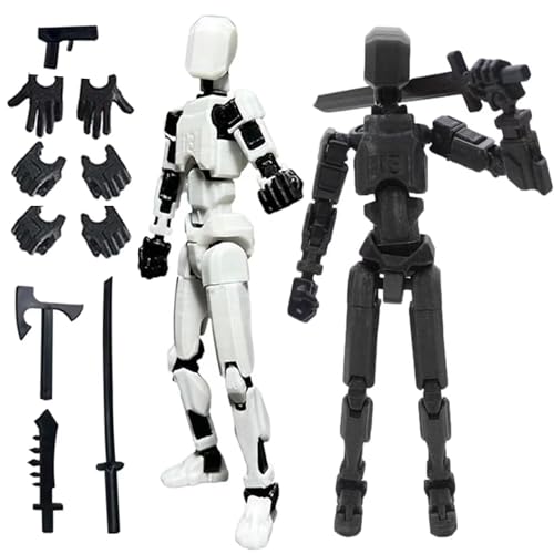 T13 Action Figure,Robot Action Figure,T13 Action Figure 3D Printed Multi-Jointed Movable,13 Action Figure Dummy,Decorations for Action Figures,Random Weapon Color(Pink+Yellow+Green)