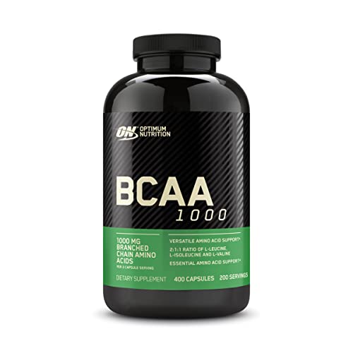 Optimum Nutrition Instantized BCAA Branched Chain Essential Amino Acids Capsules, 1000mg, 200 Count