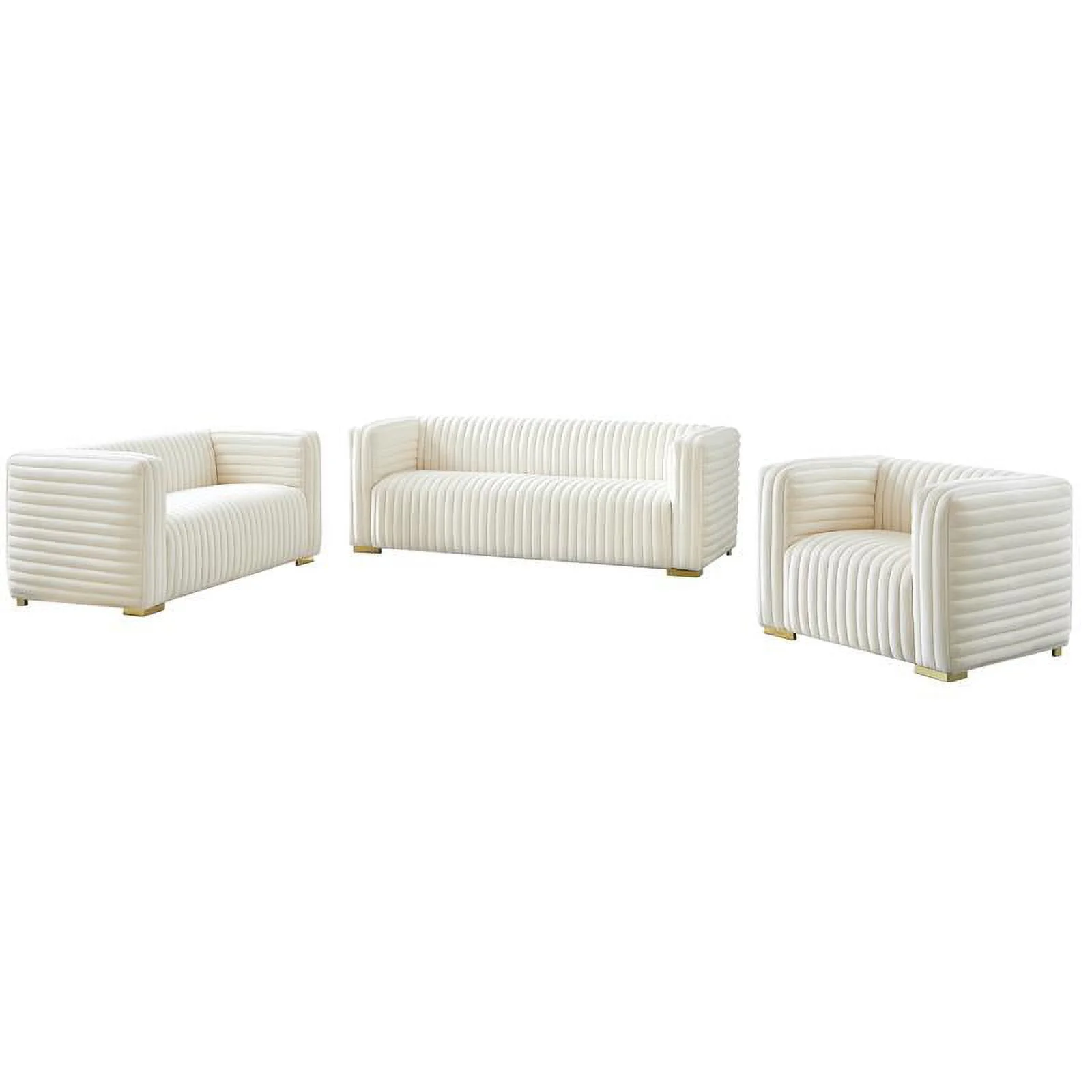 Meridian Furniture Ravish Cream Velvet Loveseat