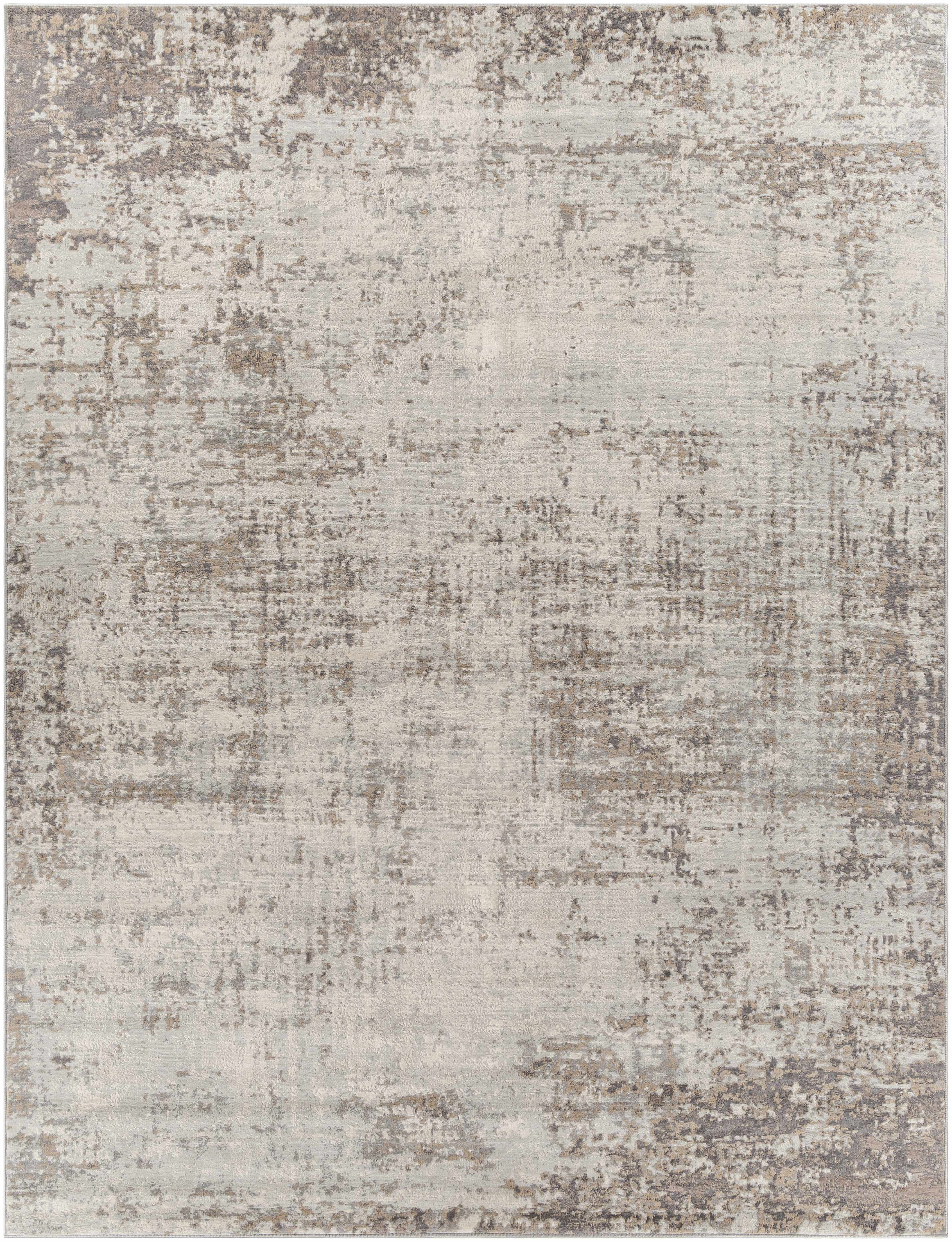 Hauteloom Gerona Neutral Abstract Living Room Bedroom Dining Room Runner Rug - Modern Distressed Bohemian Carpet - Beige, Cream, Brown, Gray - 2'7