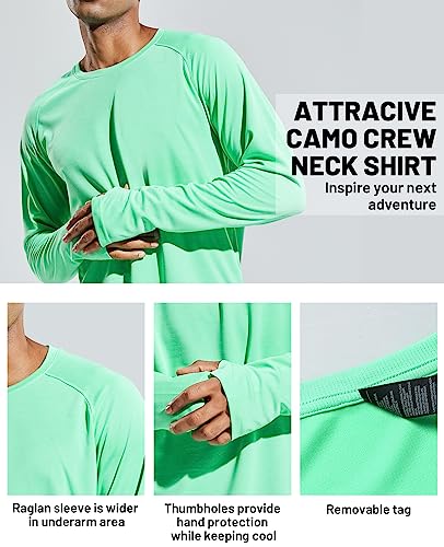 MIER Men's UPF 50+ Sun Shirts Quick Dry Long Sleeve UV Shirts Lightweight Rash Guard Swim T-Shirts Hiking Running