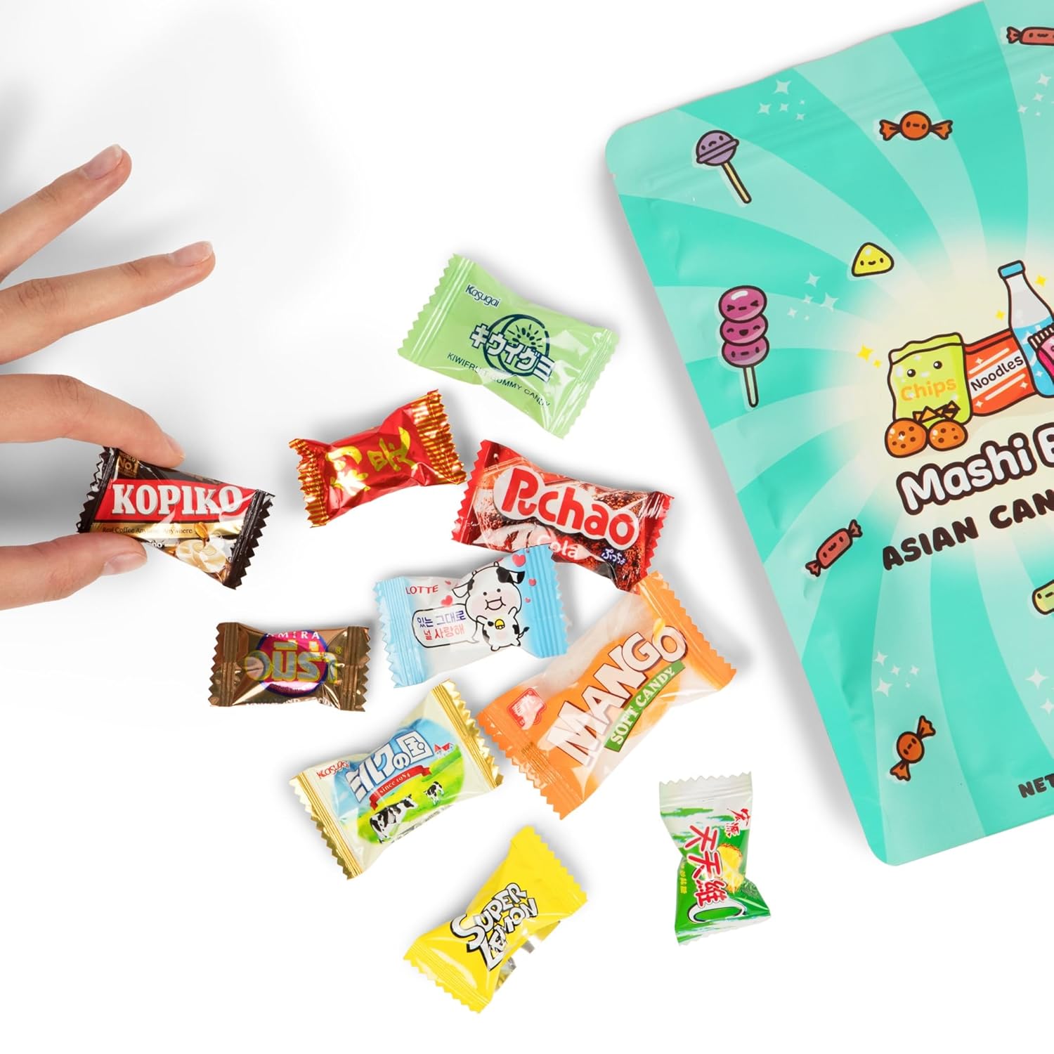 Mashi Box Asian Candy Mystery Variety Pack | 40 PCS | Mix of Japanese/Chinese/Vietnamese/Korean/Indonesia/Thai Candy and more!